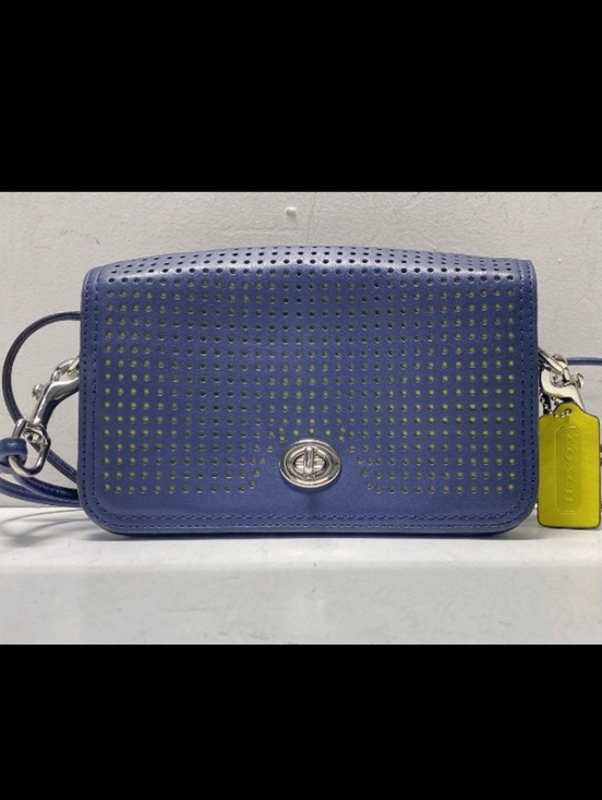 Coach Handbags - Coach-Legacy Penny Perforated Crossbody Bag (Navy-Bright Citrine💛💙)